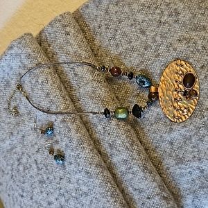 Costume jewelry necklace and earrings set